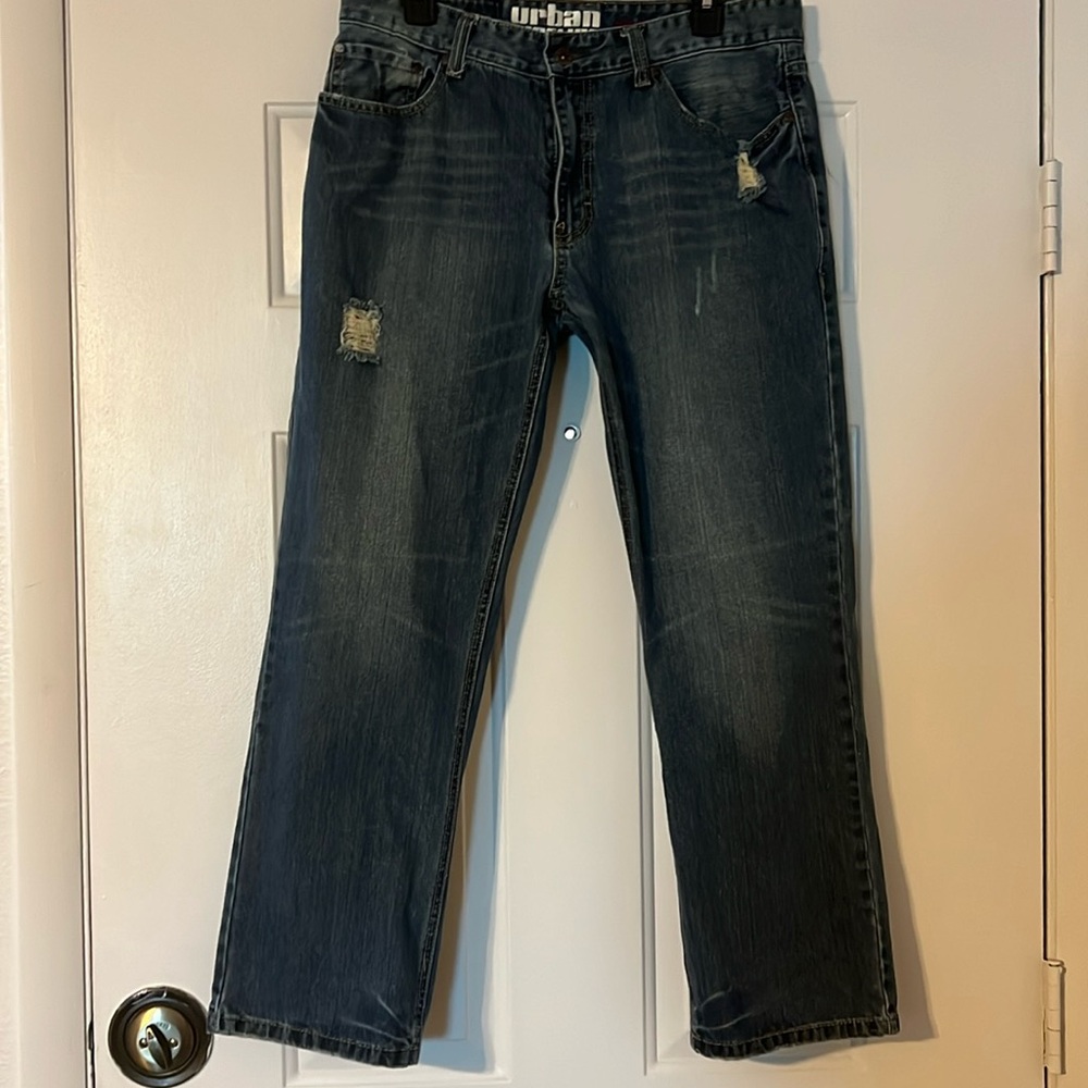 Gently Worn Urban Pipeline Slim Straight Denim Jeans
